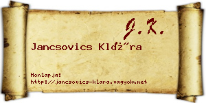Jancsovics Klára névjegykártya